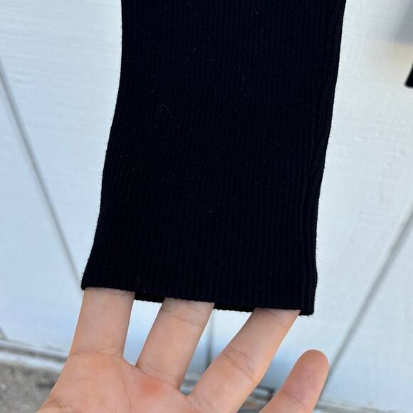 ELIZABETH AND JAMES Thick  Ribbed Black Leggings, Size S‎ - Picture 3 of 5